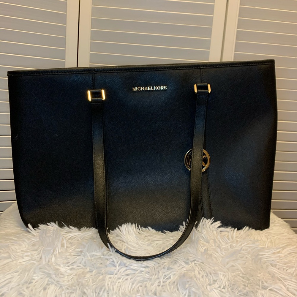 Michael kors Large black leather tote bag